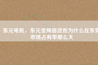 東元電機(jī)，東元變頻器這些為什么在東莞市場(chǎng)占有率那么大