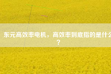 東元高效率電機(jī)，高效率到底指的是什么？