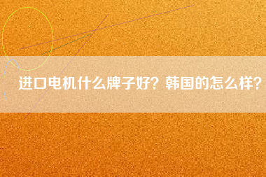 進(jìn)口電機(jī)什么牌子好？韓國(guó)的怎么樣？