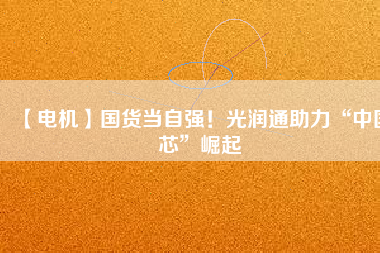 【電機(jī)】國(guó)貨當(dāng)自強(qiáng)！光潤(rùn)通助力“中國(guó)芯”崛起
          
