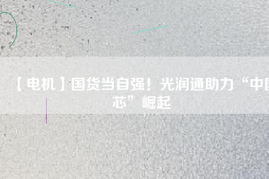【電機(jī)】國(guó)貨當(dāng)自強(qiáng)！光潤(rùn)通助力“中國(guó)芯”崛起
          