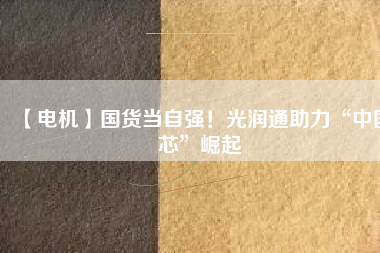 【電機(jī)】國(guó)貨當(dāng)自強(qiáng)！光潤(rùn)通助力“中國(guó)芯”崛起
          