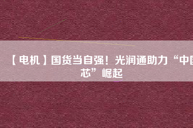 【電機(jī)】國(guó)貨當(dāng)自強(qiáng)！光潤(rùn)通助力“中國(guó)芯”崛起
          