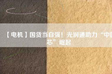 【電機(jī)】國(guó)貨當(dāng)自強(qiáng)！光潤(rùn)通助力“中國(guó)芯”崛起
          