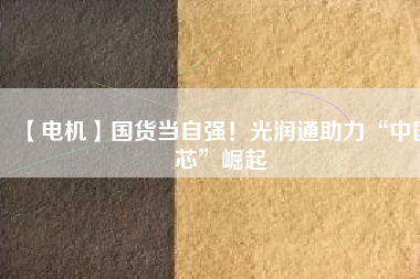 【電機(jī)】國(guó)貨當(dāng)自強(qiáng)！光潤(rùn)通助力“中國(guó)芯”崛起
          