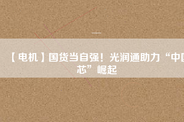 【電機(jī)】國(guó)貨當(dāng)自強(qiáng)！光潤(rùn)通助力“中國(guó)芯”崛起
          