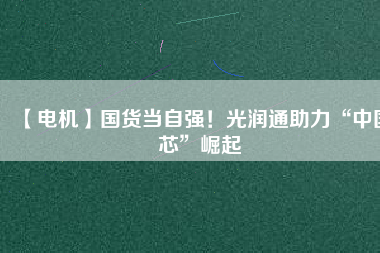 【電機(jī)】國(guó)貨當(dāng)自強(qiáng)！光潤(rùn)通助力“中國(guó)芯”崛起
          