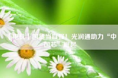 【電機(jī)】國(guó)貨當(dāng)自強(qiáng)！光潤(rùn)通助力“中國(guó)芯”崛起